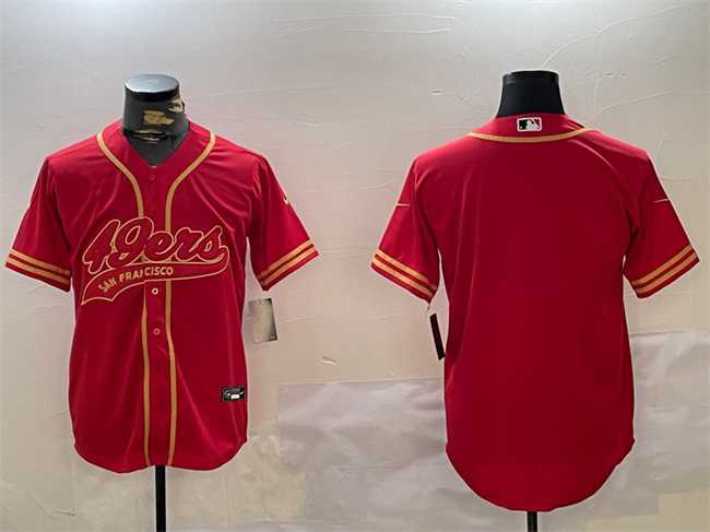 Men%27s San Francisco 49ers Blank Red Cool Base Stitched Baseball Jersey